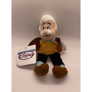 The Disney Store Pinocchio Geppetto 8" Mini Bean Bag Plush Stuffed Toy NWT